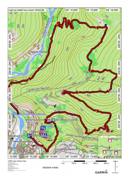 mappa cartinaSentiero di Padre Gallino